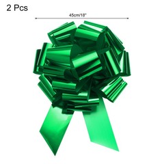 2pcs 18 Inch Extra Giant Large Pull Bow Christmas Metallic Ribbon Dark Green