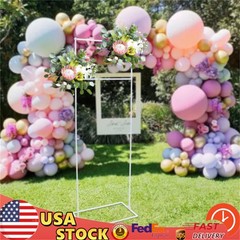 White Steel Wedding Flower Stand, 20.87*12.6*61.02 in Rectangular Flower Stand