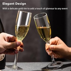 16 count Acrylic Champagne Flutes, 5 Oz Unbreakable Goblet Glasses Transparent
