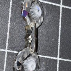 Appr 70 Inches Crystal 14mm Octagon Prism Garland Silver Bowtie Connector Chain