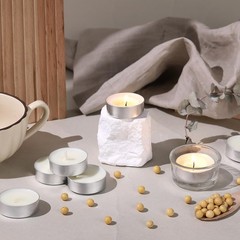 Soy Tea Lights Candles 50 Pack, 4 Hours Tealights Candles Bulk Unscented Smal…