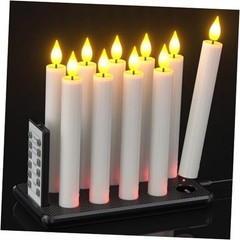 10pcs Flameless Rechargeable Taper Candles, Bright Rechargeable Taper, 10pcs