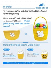 Woven Easter Bunny Egg Basket With Handles For Kids Empty Hunt Bags Gift
