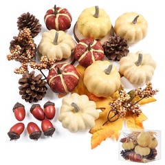 23Pcs Fake Pumpkins Fall Thanksgiving 6 x 6 x 5.5 inches, Style-7 23pcs