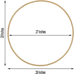 BalsaCircle 28-Inch Wide Gold Metal Round Hoop Hanging Wreath Ring – Party Weddi