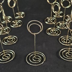 24pc Gold Spiral Wire Place Card /Photo /Table Number Stands Party Decor 3.5in