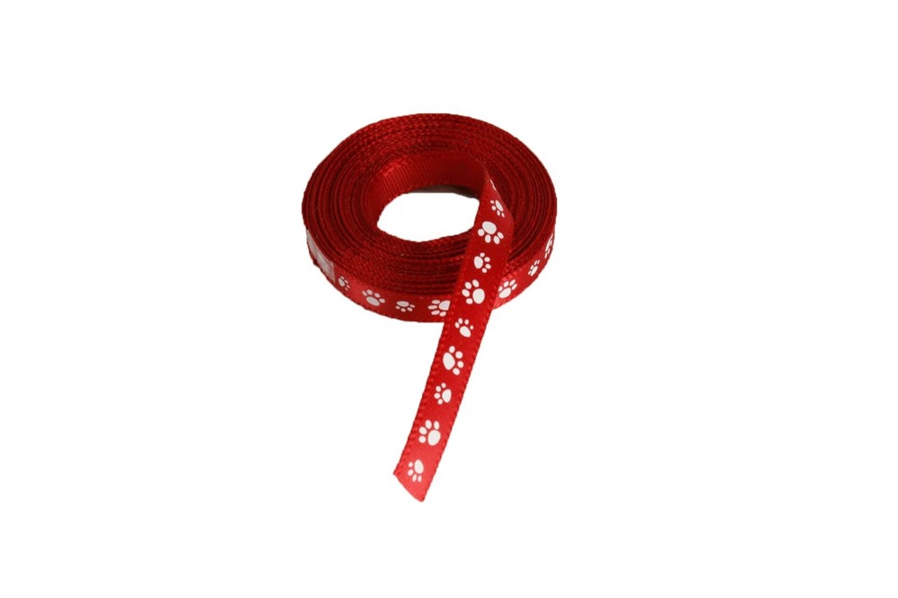 1/4″ Thin PAW Print Single Faced Satin Ribbon Polyester Choose Color & Length