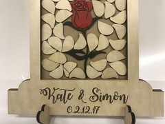 Beauty and the Beast Wedding 95 petal drop box alternative guest book Dome Jar
