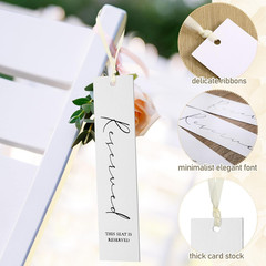 36 Pcs Reserved Seating Tag with Ribbon Wedding Chair Tags Signs for Ceremony Re