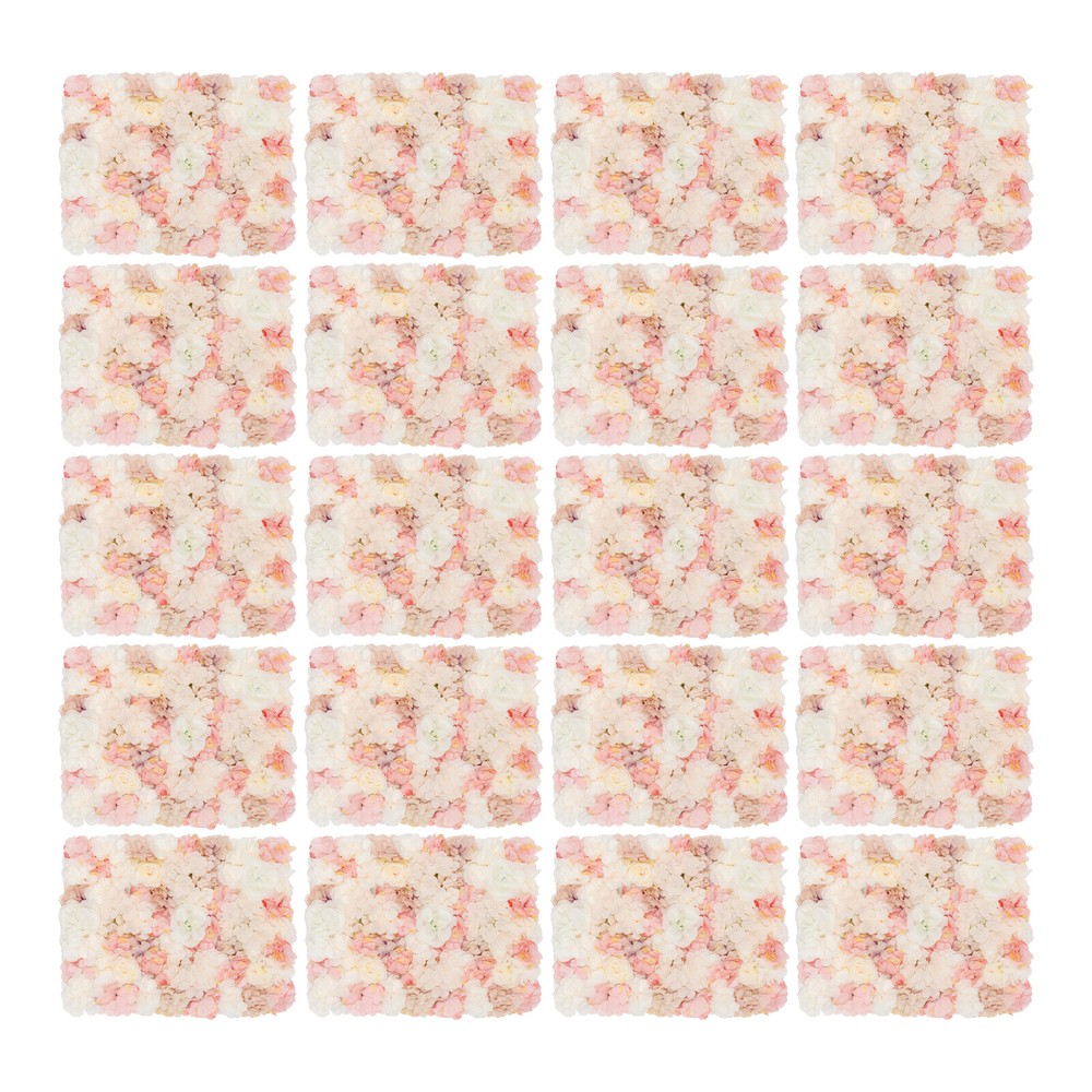 Set of 20 Artificial Flower Wall Panels, Silk Dahlia and Rose Flowers, Easy to