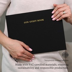 Classic Linen Guest Book – Timeless Keepsake for Preserving Memories Layflat