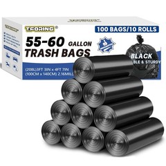 55-60 Gallon Trash Bags Heavy Duty 2.1 Mil – 39»x55» 100 Count Extra Thick …