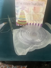 10 Tier Round Macaron Tower Macaron Stand to Hold 230 Macarons w/ACRYLIC RISER