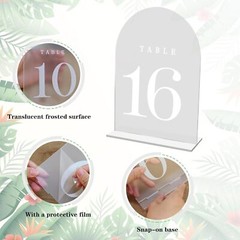 Clear Acrylic Wedding Table Numbers with Stands 11-20 Arch Table Numbers 5×7 …