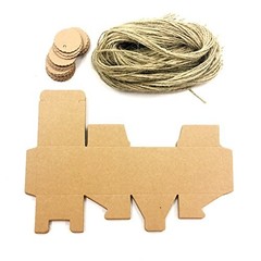 Kraft Paper Cube Favor Box Kit Candy Thank You Treat CubeCandyBox-Kraft-2X2