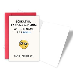 Funny Step Dad Fathers Day Card,Funny Fathers Day Card, Humor Bonus Father’s …