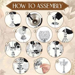 5 Arm Crystal Candelabra Centerpieces – 4 Pcs Silver for Weddings & Events