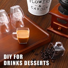 Set of 10 Transparent 2oz Hard Plastic Tea Cups with Handle – Mini Disposable