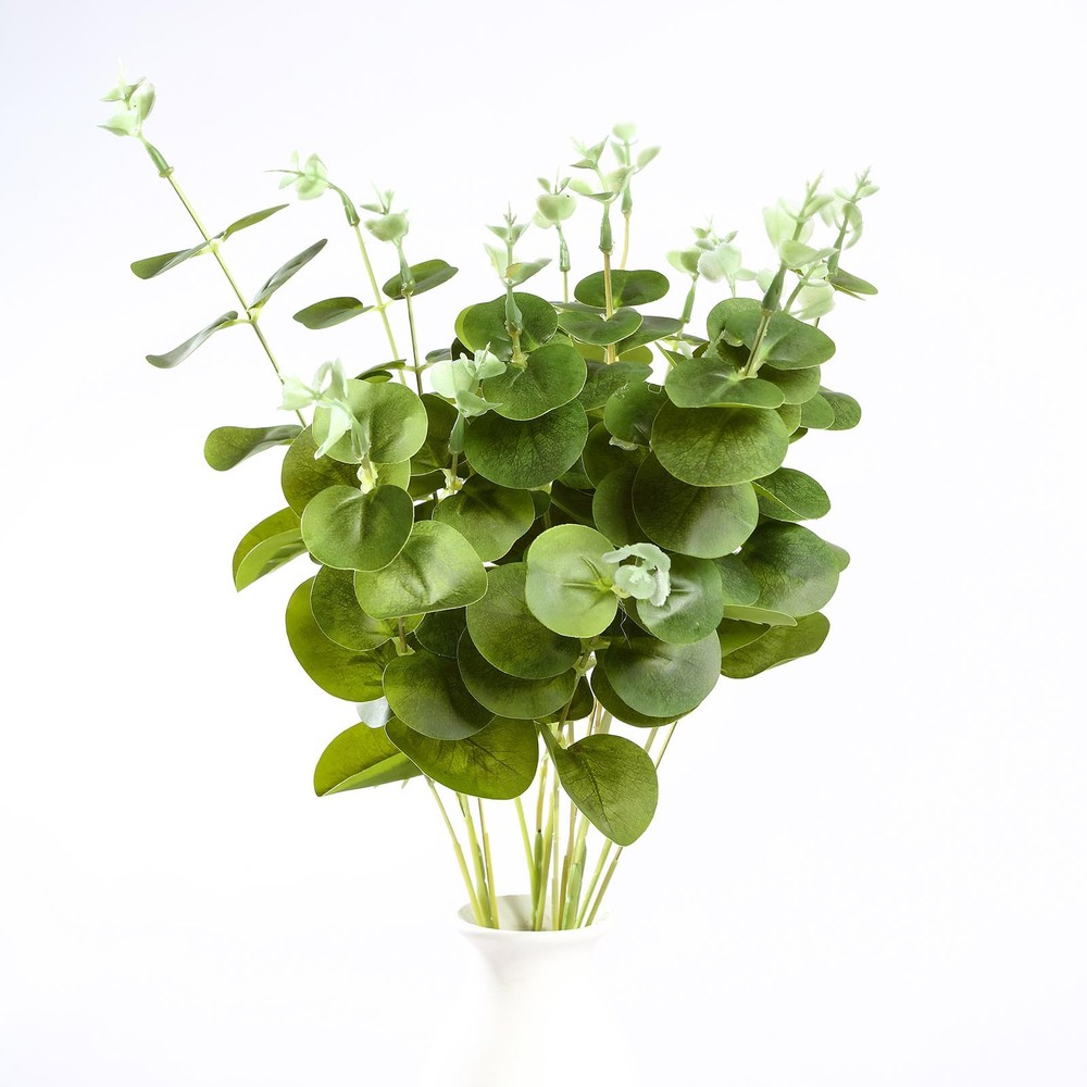 6 pcs 19″ tall Light Green Eucalyptus Artificial Greenery Bushes Wedding Party