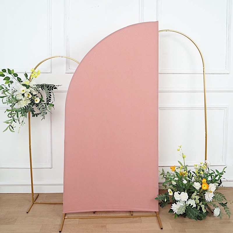 6 ft x 3 ft Matte DUSTY ROSE Fitted Spandex Half Moon Backdrop STAND COVER Party