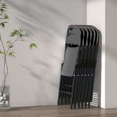 350 Weight Limit Heavy Duty Plastic Folding Chair with Reinfoced Steel Frame