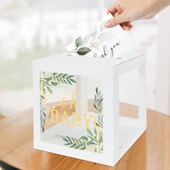 Clear White Border Baby Shower Card Box Reception Gift Wishing Well Party