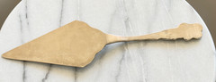 Vintage Silver Tone Cake Pie Server Butterfly Floral Scroll Handle Dessert Slice