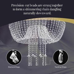 60CM Acrylic Swing Cake Rack Stunning Sparkling Chandelier Stand Suspended Cake