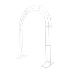 Elegant 8.5ft White Metal Wedding Arch Frame with Sturdy Base for Events