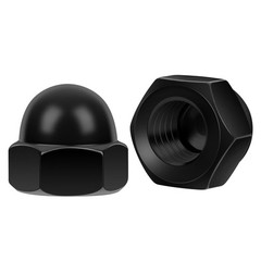1/4-20 Acorn Cap Nuts, 25 PCS Black Coating Acorn Dome Cap Nuts, Hex Drive, S…
