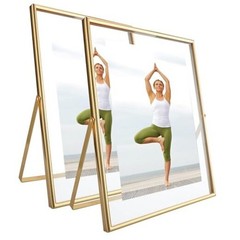 Gold Floating Frame (2 Set), For Picture 7×9, 6×8, 5×7, Tabletop 8″×10″ Gold(U)