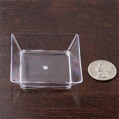 2″ PLASTIC PLATES Clear Elegant Mini Square Wedding Disposable TABLEWARE SALE