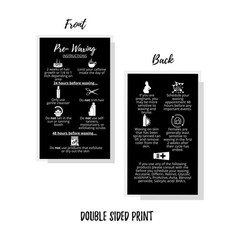 Waxing Aftercare Cards | 50 Pack | Size 2 x 3.5” inches Business Card Size