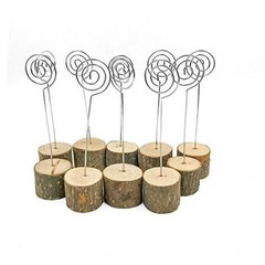 Rustic Real Wood Base Wedding Table Name Number Holder Party Decoration Card 10
