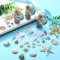 48 Sets Beach Wedding Favors – Nautical Glass Message Bottles with Corks & Seash