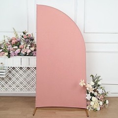 6 ft x 3 ft Matte DUSTY ROSE Fitted Spandex Half Moon Backdrop STAND COVER Party