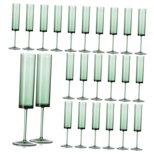Acrylic Dark Wine Glasses champagne glasses Champagne Flutes 24 Pack Green