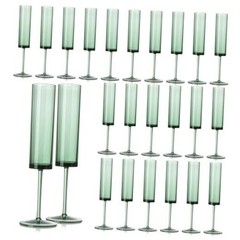 Acrylic Dark Wine Glasses champagne glasses Champagne Flutes 24 Pack Green