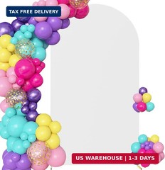 7.2FT Arch Backdrop Cover Spandex Fitted Wedding Arch Covers,Round Top Double-Si