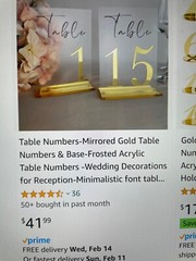 Acrylic TABLE Numbers 1~15 ONLY Wedding/EVENT 7″x5″ Frosted Acrylic Signsmi
