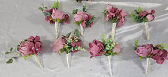 Wedding Bouquet Set, Pink, Dusty Pink, Ivory, Cream, Cascade Bouquets, Teardrop