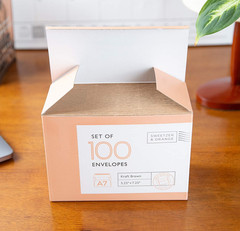 A7 Brown Self Seal Envelopes, 100 Pack, 5X7 Inches(True 5.25 X 7.25 In.), Kraft