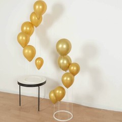 2 WHITE Spiral Plastic Balloon Tower Stand Kit Sturdy Round Base Centerpieces