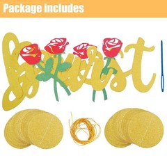 Be Our Guest Gold Sign Banner – Reception for Beauty 3 Piece Set,