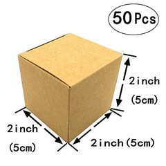 Kraft Paper Cube Favor Box Kit Candy Thank You Treat CubeCandyBox-Kraft-2X2