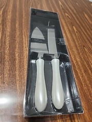 Stainless Steel White Pearl Handled Wedding Cake Knife & Server Set New