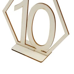 10pcs Wooden Table Numbers 1-10 Hexagon Shape Holder Base Wedding Reception