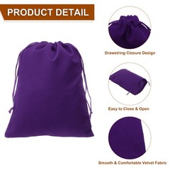 10pcs Velvet Gift Bags 7.9″ x 9.8″ Drawstring Jewelry Pouches, Dark Purple