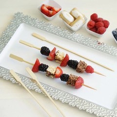100 pcs 10″ long Natural Bamboo Wedding Party Paddle Skewers Picks Wedding Party