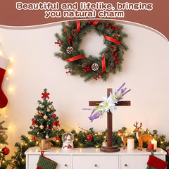 6 Pcs 1 Pcs 11.8 Inch Wooden Cross Table Decoration Church Wedding Standing Pine